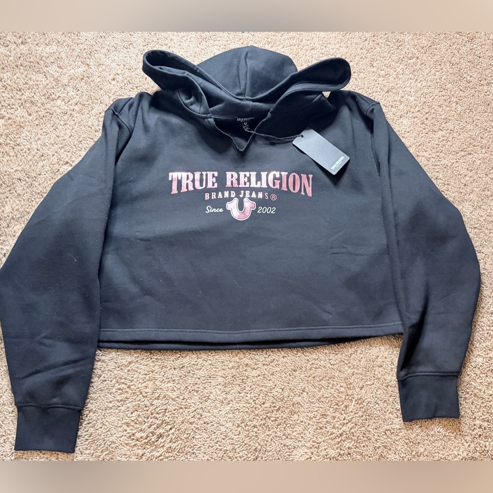 Women’s plus True Religion crop hoodie
